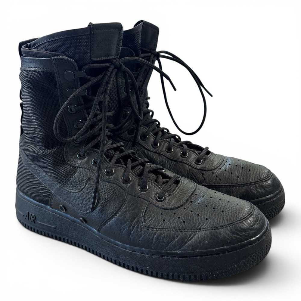 Nike SF Air Force 1 AF1 Triple Black Shoes Mens 10 864024-003 Combat Boot